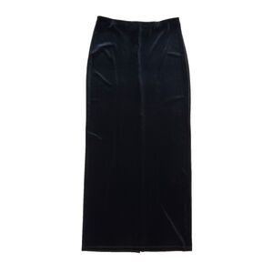 Vintage 90s Y2K Pia Black Velvet Maxi Slip Skirt M Vamp Whimsigoth Fairy Grunge
